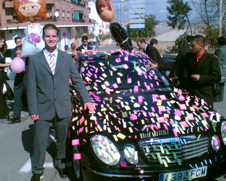 Ideas para decorar un coche de boda Coche de boda