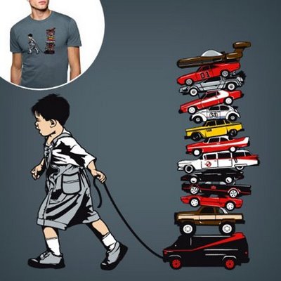 camiseta coches de pelicula La camiseta con los coches de tu infancia
