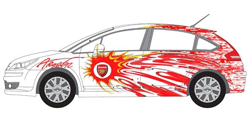 citroen-c4-arsenal citroen c4 arsenal Citroën dona un C4 para los fanáticos del Arsenal.