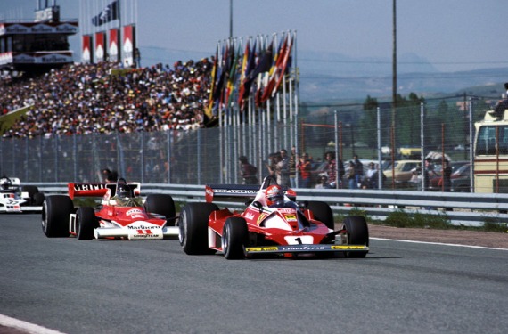 Hunt y Lauda en el GP de España