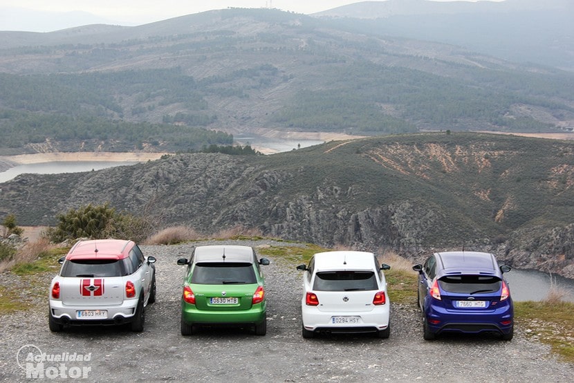 Comparativa utilitarios GTI Fiesta ST, Countryman JCW, Fabia RS, Polo R WRC