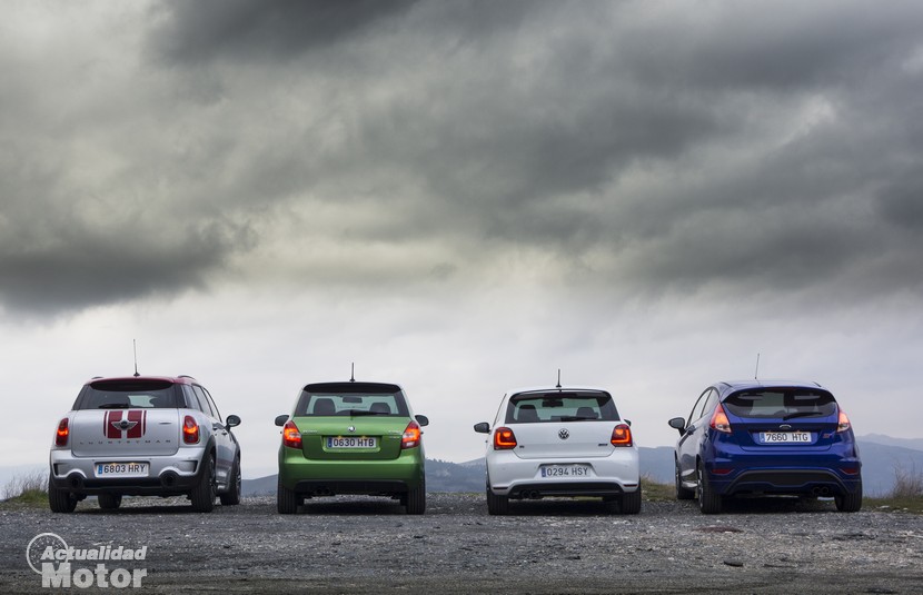 Comparativa utilitarios GTI Fiesta ST, Countryman JCW, Fabia RS, Polo R WRC