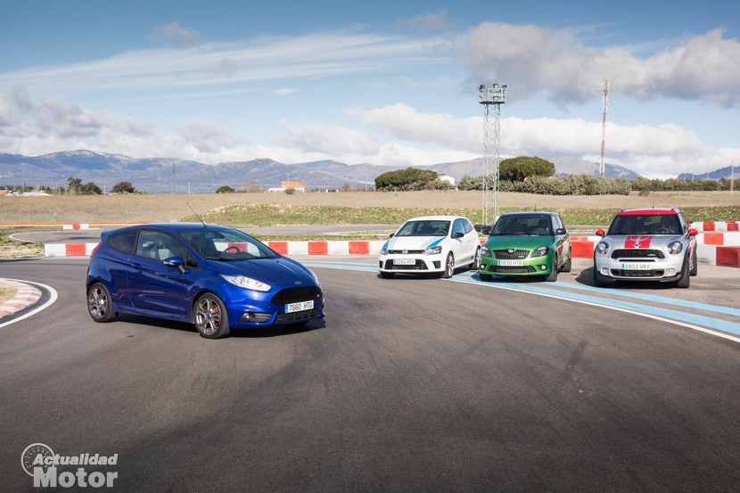 Comparativa utilitarios GTI Fiesta ST, Countryman JCW, Fabia RS, Polo R WRC