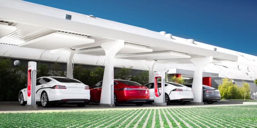 Tesla Supercargadores lleno