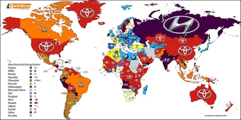 Marcas de coches más buscadas en 2016 mundo