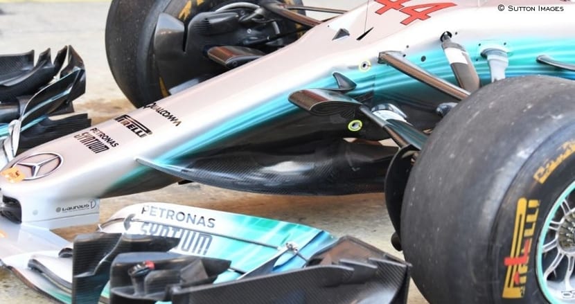 Mejoras bargeboard Mercedes para GP de España
