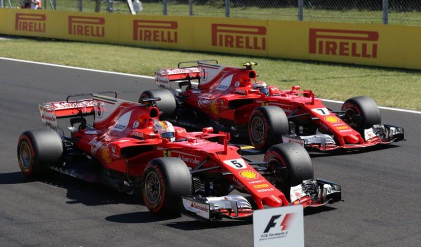 Ferrari's ved det ungarske GP 2017