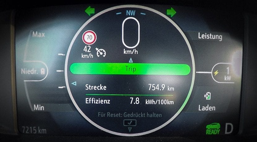 Cuentakilómetros del Ampera-e consigue recorrer 750 Km