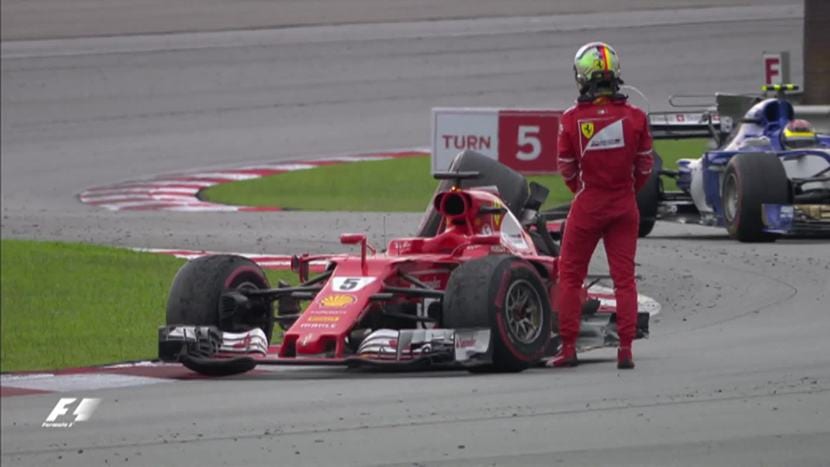 Vettel choca con Stroll GP Malasia F1 2017