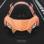 Frontal del Lamborghini Forsennato en naranja