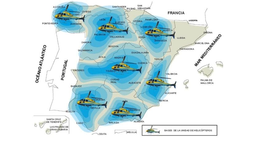 Régions d'Espagne où opère Pegasus