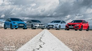 Focus RS, León Cupra, i30 N y Civic Type R