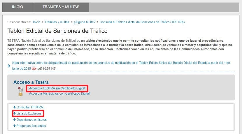 Consulta de multas de tráfico por matricula