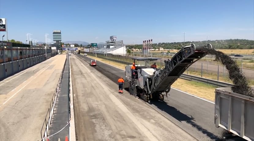 Trabajos de reasfaltado en el Circuito del Jarama