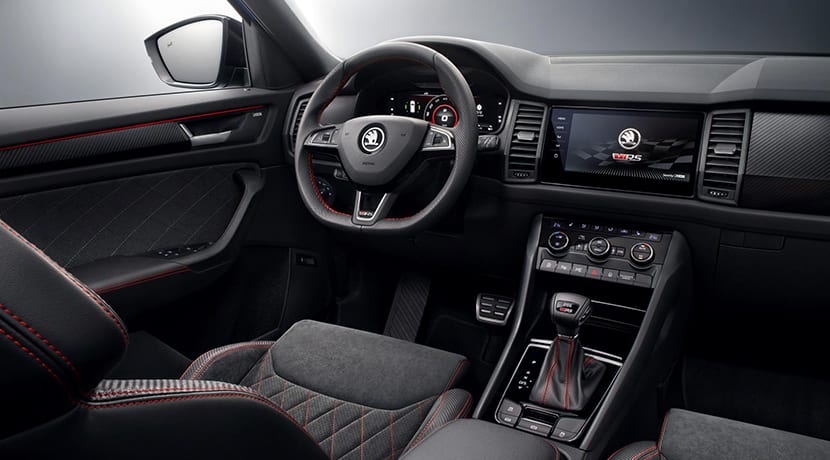 Diseño interior del Skoda Kodiaq RS