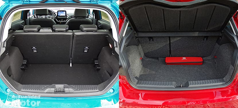 Comparativa Ford Fiesta Vs Seat Ibiza capacidad maletero