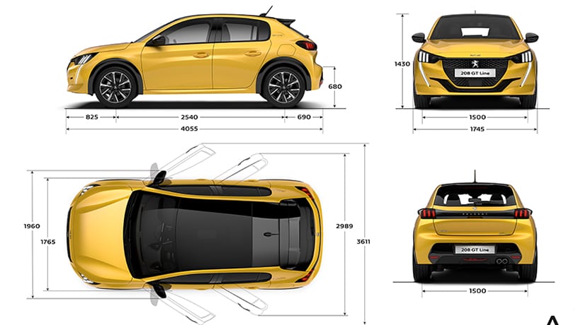 Dimensiones Peugeot 208