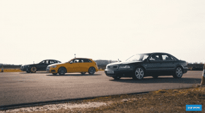 Audi S3, A8 50 TDI y S8 en drag race