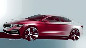 Skoda Octavia 2020 boceto frontal