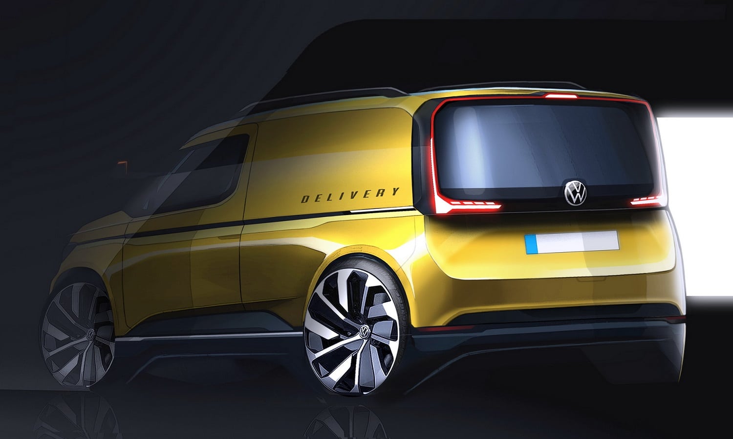 Boceto de la trasera de la Volkswagen Caddy 2020