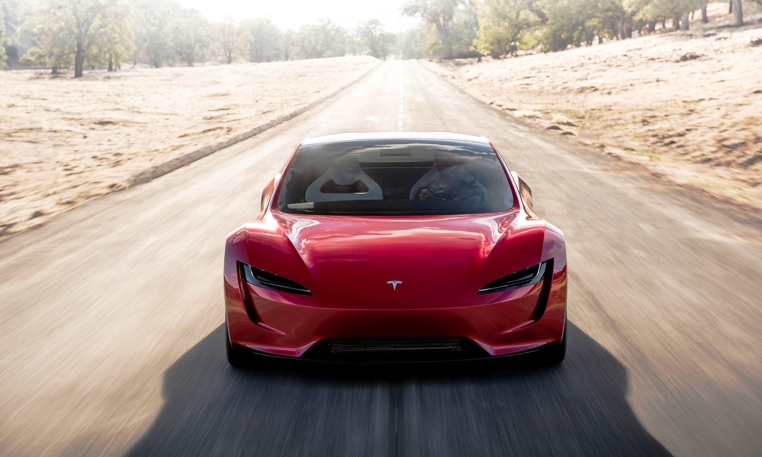 Tesla Roadster prototipas priekyje