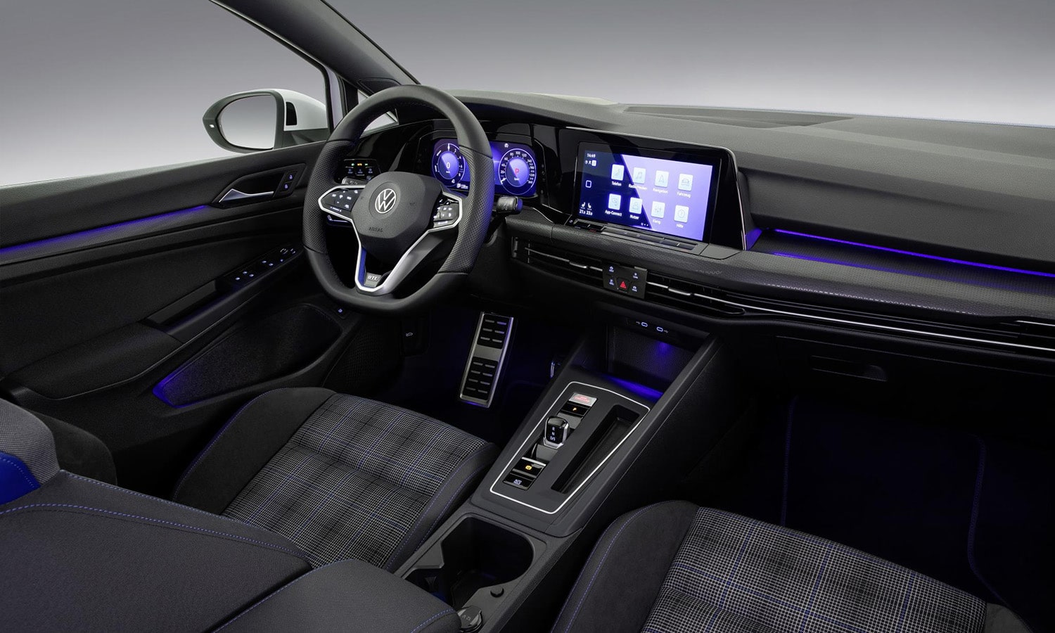 Diseño interior azul Volkswagen Golf GTE