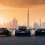 Bugatti Chiron, Veyron y EB110 trasera