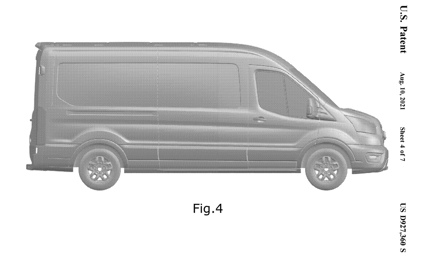 براءة اختراع Ford Transit Trail من USPTO