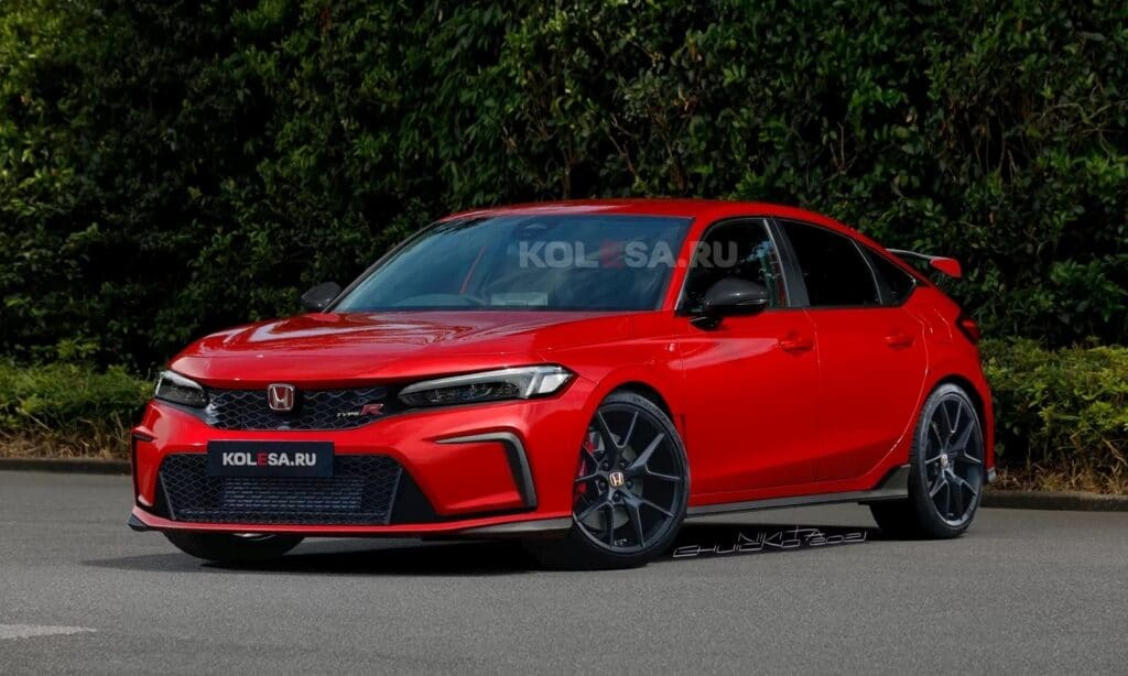 Honda Civic Type R render by Kolesa front