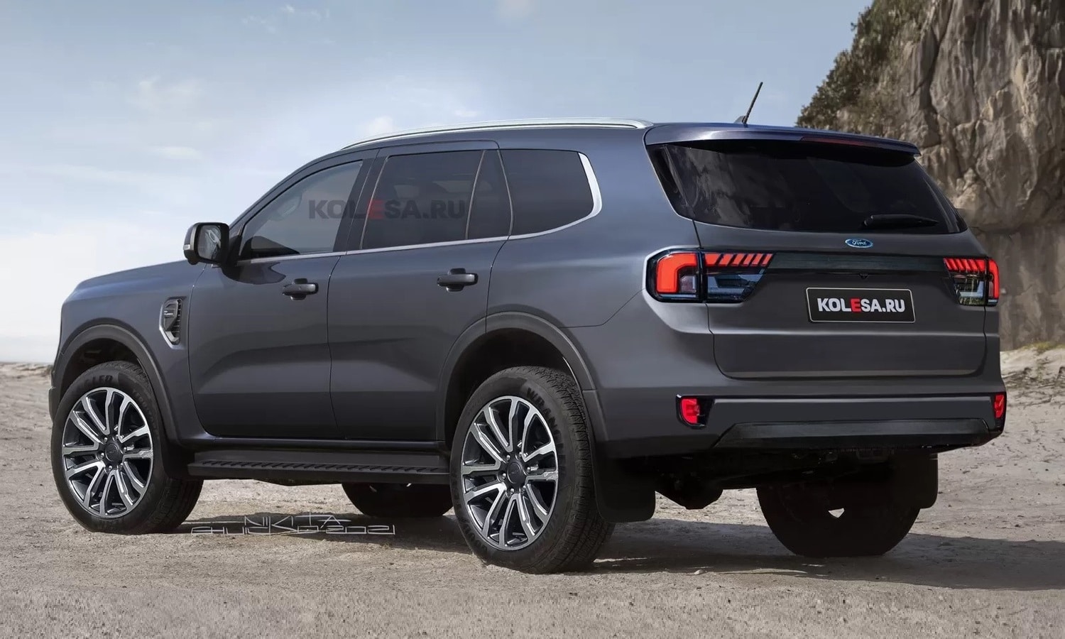 Ford Everest rear render by Kolesa