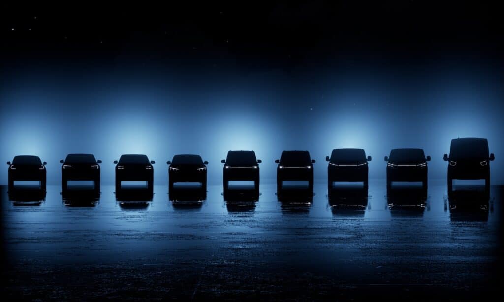 All-ellectric vehicle line-up (no text)