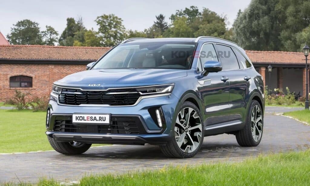 Kia Sorento MK4 restyling front render by Kolesa