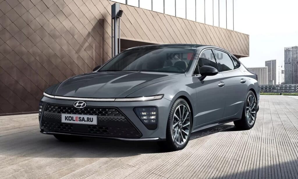 New Hyundai Sonata side-front render by Kolesa