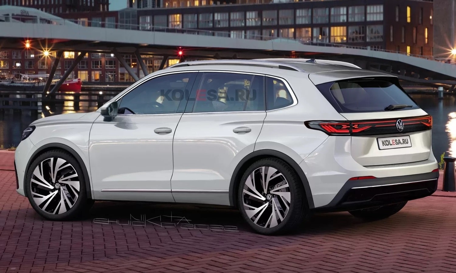 New Volkswagen Tiguan rear-side render by Kolesa