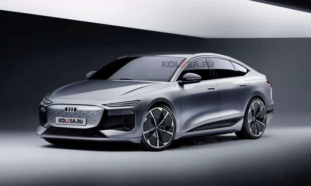 Audi A6 e-tron front-side render by Kolesa