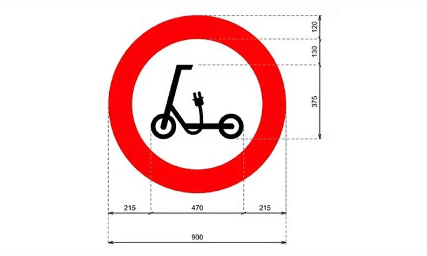 Señal Tráfico prohibido patinetes 2023