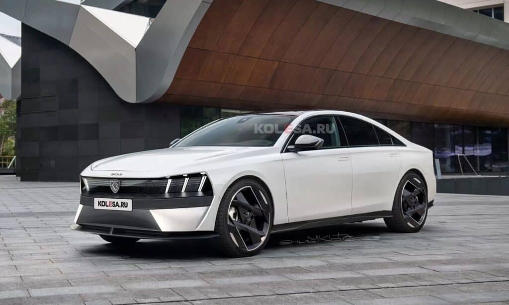 Peugeot 508 front-side render by Kolesa
