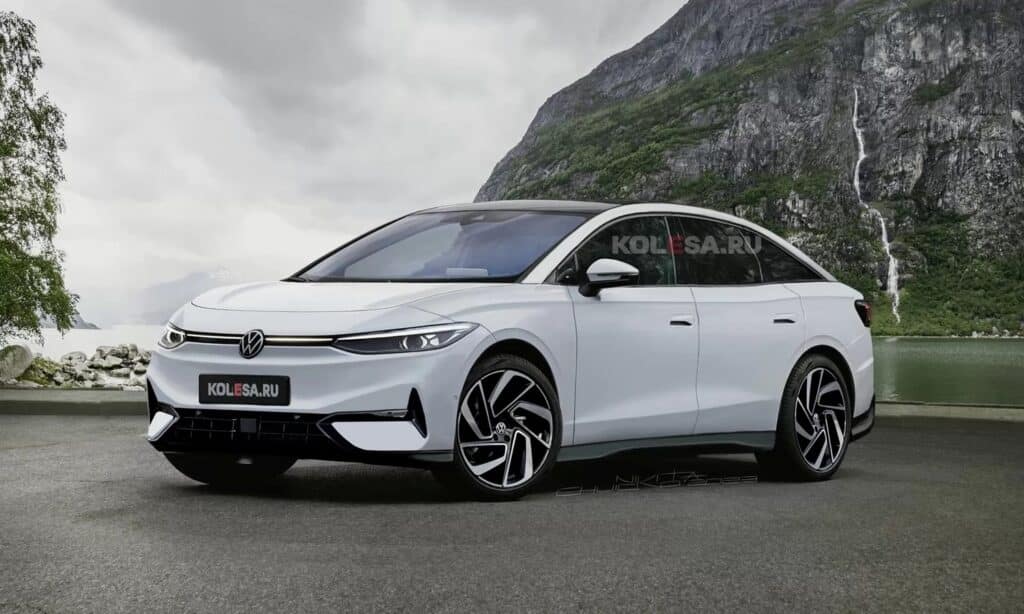 Volkswagen ID.7 front-side render by Kolesa
