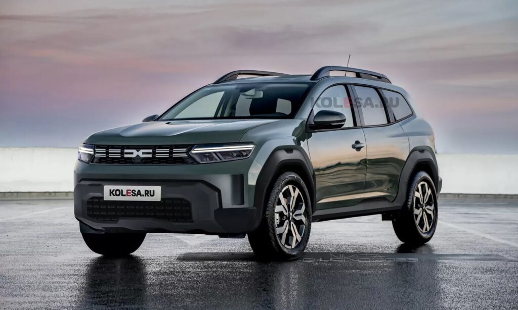 Dacia Duster front-side render by Kolesa