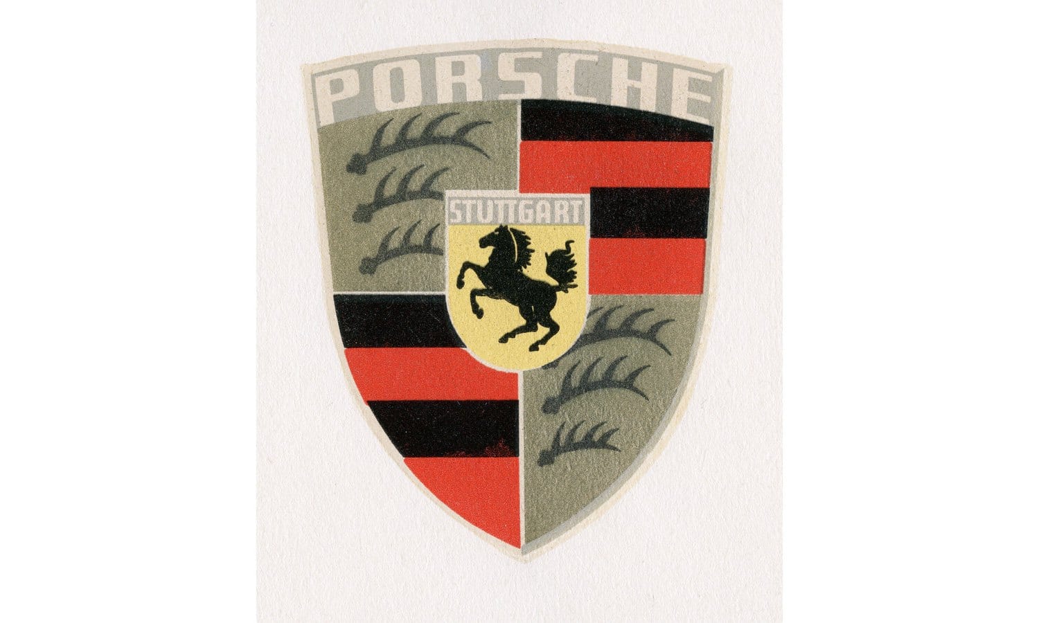 Escudo Porsche, primer boceto, año 1952, 2022, Porsche AG