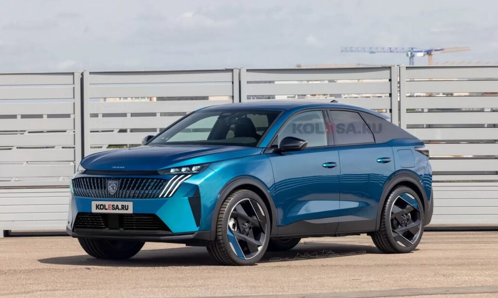 Peugeot 3008 MKIII front-side render by Kolesa