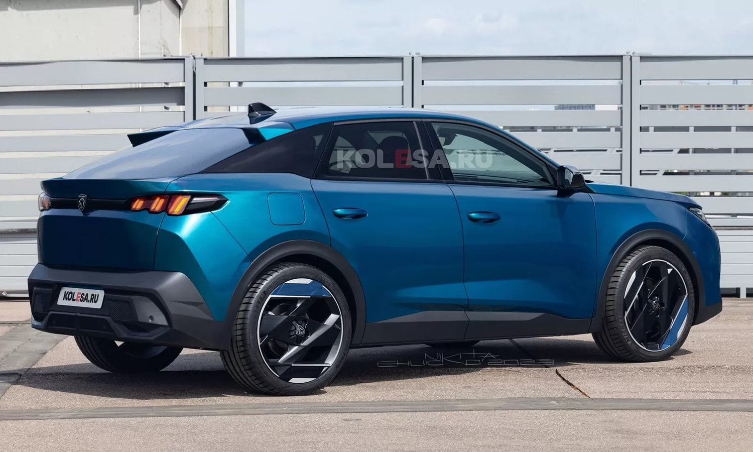 Peugeot 3008 MKIII rear-side render by Kolesa
