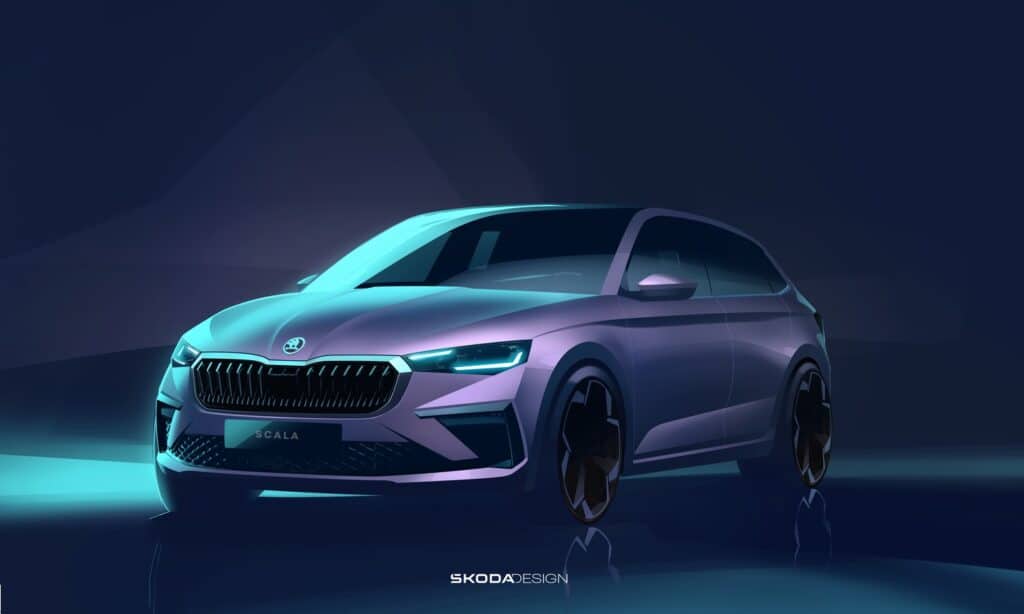 Skoda provides first glimpse of refreshed Skoda Scala 0