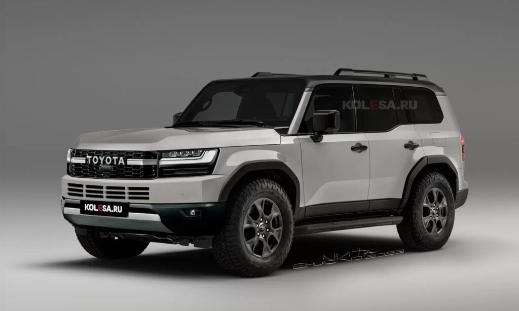 Toyota Land Cruiser Prado front-side render by Kolesa