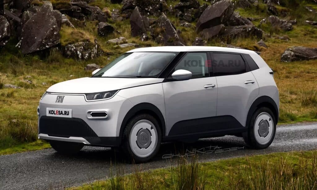 New Fiat Panda front-side render by Kolesa