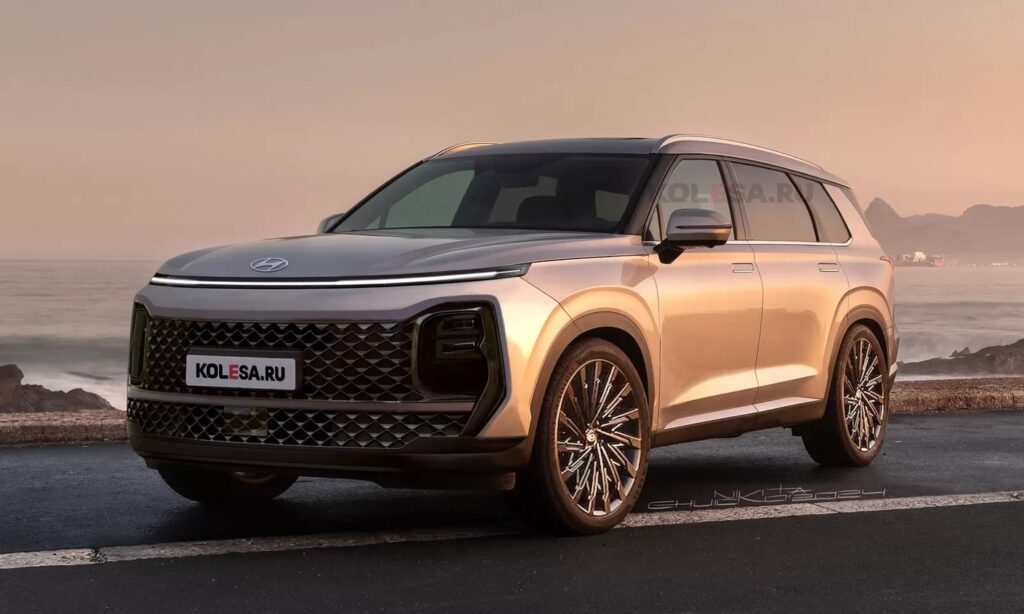 Hyundai Palisade front-side render by Kolesa