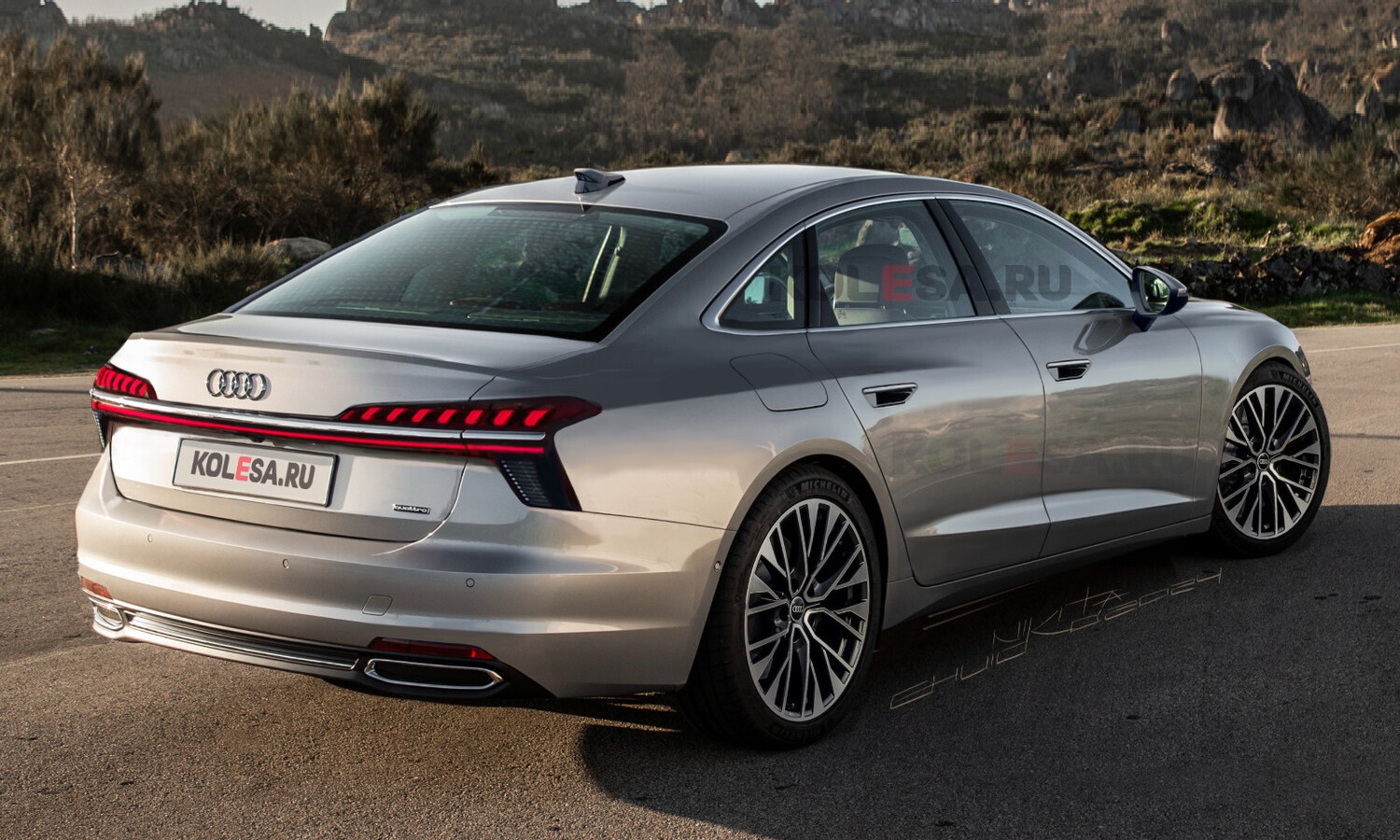 Audi A7 rear-side render by Kolesa
