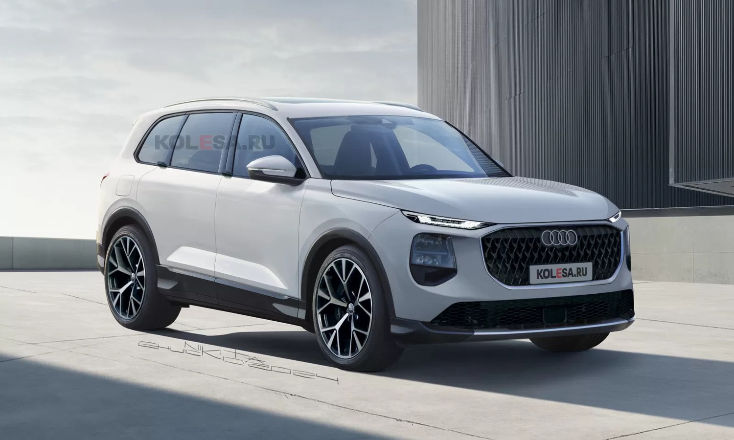 Audi Q7 front-side render by Kolesa