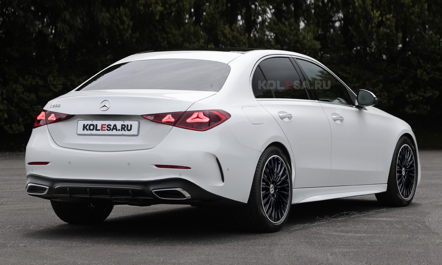 Mercedes-Benz Clase C rear-side render by Kolesa