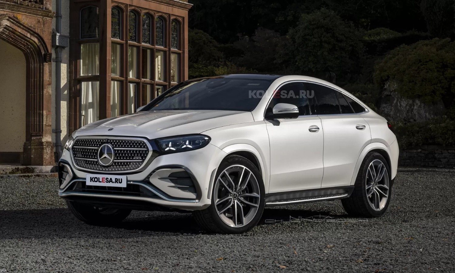 Mercedes-Benz GLE Coupé front-side render by Kolesa